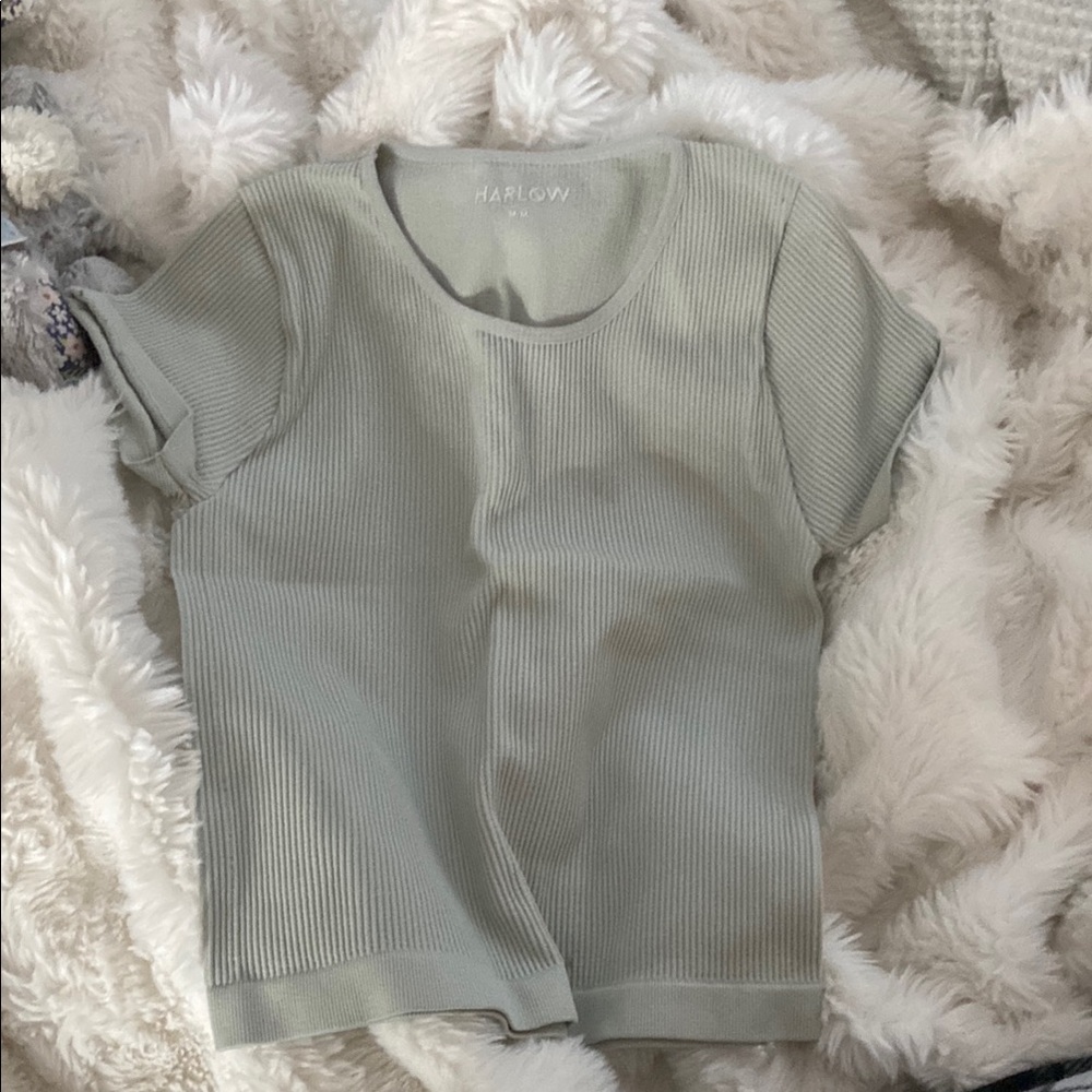 Harlow Green Fitted Cap Sleeve T-Shirt